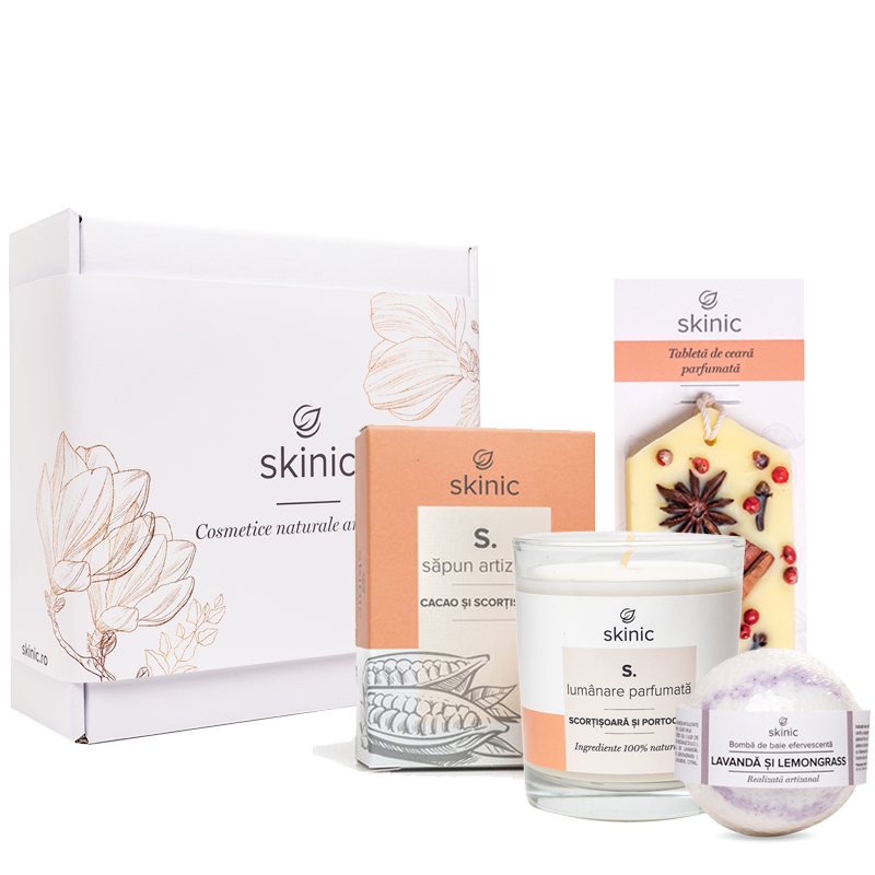 Set cosmetice artizanale scortisoara si portocale