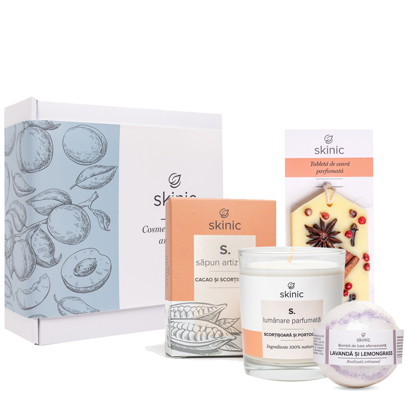 Set cadou Scortisoara si Portocale Bleu